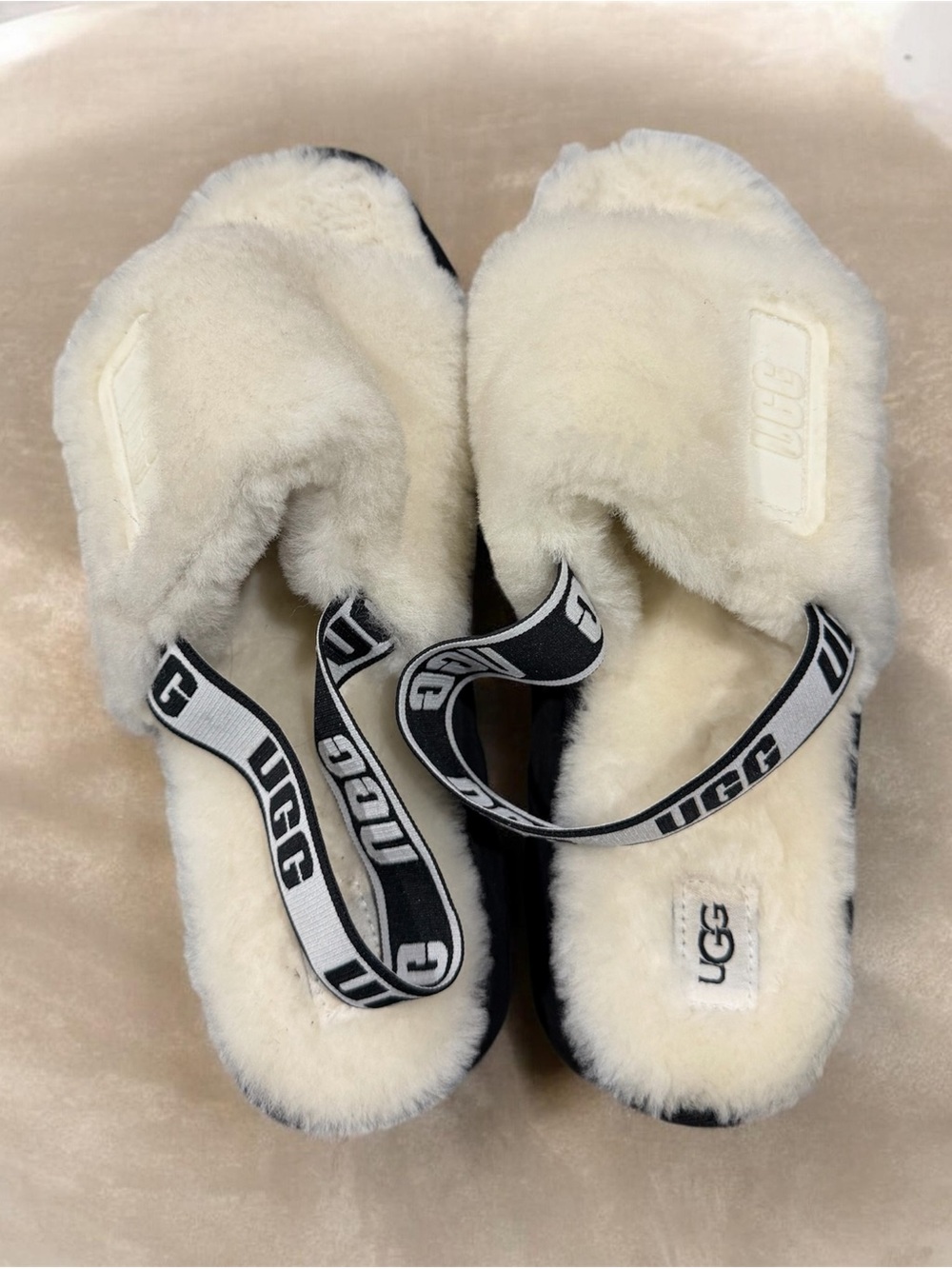 UGG Women's cream-colored UGG Disco Slide sandals